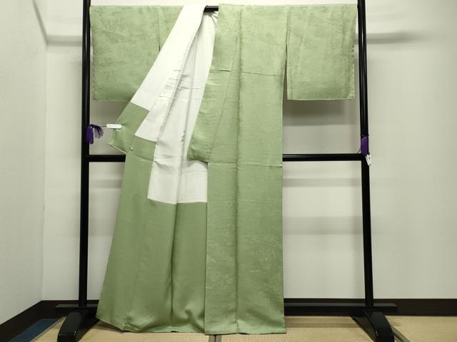 平和屋着物●上質な色無地　寿光織　宮中絵図　さが美扱い　献上工場謹製　反端付き　正絹　逸品　CABD9104gh