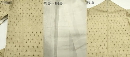 平和屋着物●経節紬　十字絣　正絹　逸品　CABD9105gh