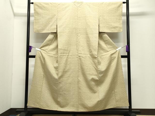 平和屋着物●経節紬　十字絣　正絹　逸品　CABD9105gh