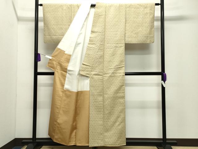 平和屋着物●経節紬　十字絣　正絹　逸品　CABD9105gh