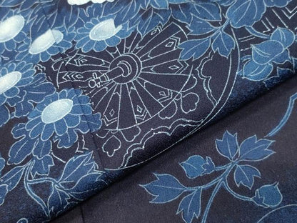 平和屋着物●藍友禅作家　橋詰清貫　色留袖　手描き　花車文　正絹　逸品　CABD9108gh