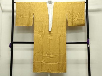 平和屋着物●長襦袢　袷　毬地紋　黄朽葉色　正絹　逸品　CABD9118gh
