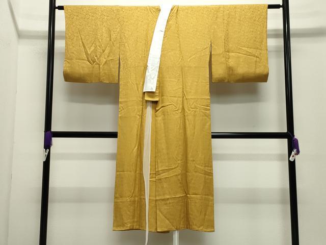 平和屋着物●長襦袢　袷　毬地紋　黄朽葉色　正絹　逸品　CABD9118gh
