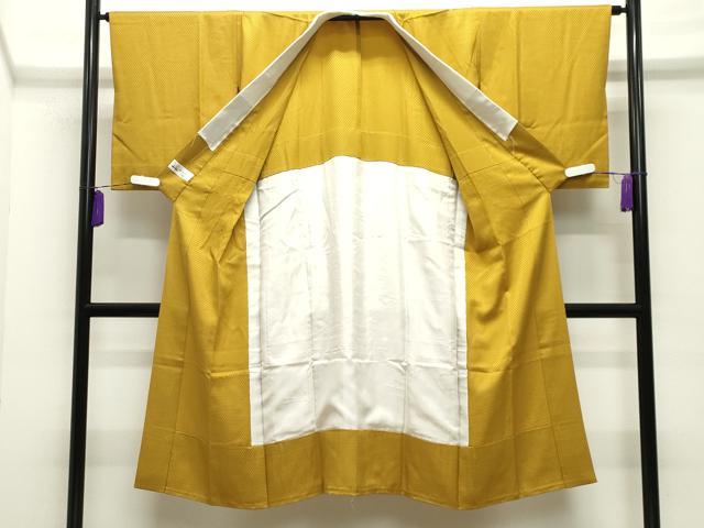 平和屋着物●長襦袢　無双仕立て　鱗地紋　櫨染色　やまと誂製　正絹　逸品　CABD9119gh 平和屋着物○長襦袢 無双仕立て 鱗地紋 櫨染色 やまと誂製 正絹 逸品