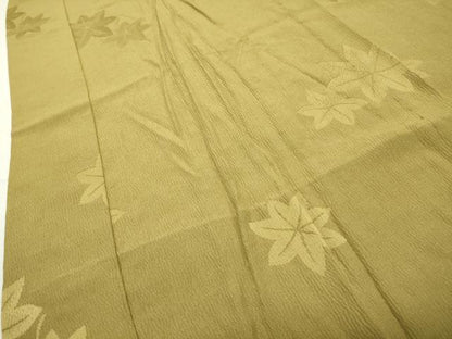 平和屋着物●長襦袢　無双仕立て　楓地紋　桑染色　半衿刺繍　正絹　逸品　CABD9120gh