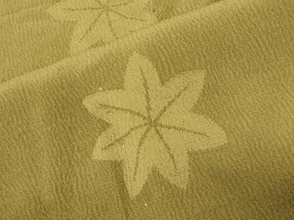 平和屋着物●長襦袢　無双仕立て　楓地紋　桑染色　半衿刺繍　正絹　逸品　CABD9120gh
