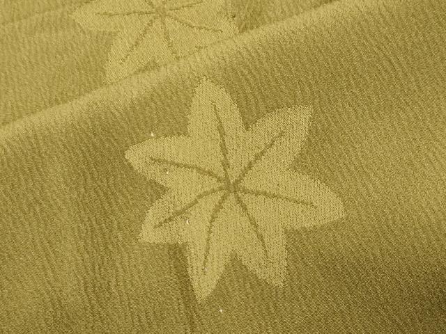平和屋着物●長襦袢　無双仕立て　楓地紋　桑染色　半衿刺繍　正絹　逸品　CABD9120gh
