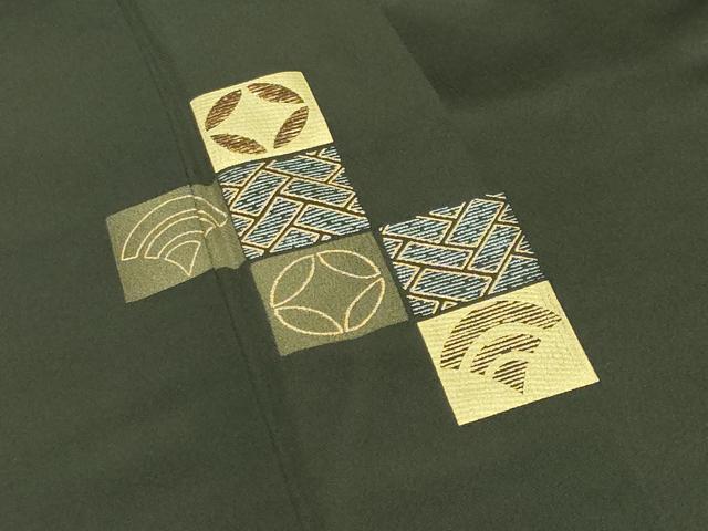 平和屋着物●訪問着　竹屋町刺繍　市松吉祥文　金彩　さが美扱い　正絹　逸品　CABD9123gh