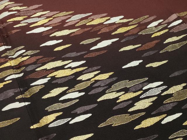 平和屋着物●訪問着　駒刺繍　エ霞文　暈し染め　金糸　正絹　逸品　CABD9124gh
