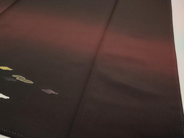 平和屋着物●訪問着　駒刺繍　エ霞文　暈し染め　金糸　正絹　逸品　CABD9124gh