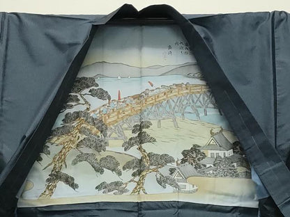 平和屋着物●男性　本場大島紬　アンサンブル　80亀甲　総詰め　正絹　逸品　未使用　CABD9126gh