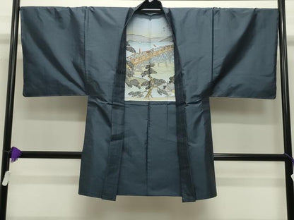 平和屋着物●男性　本場大島紬　アンサンブル　80亀甲　総詰め　正絹　逸品　未使用　CABD9126gh