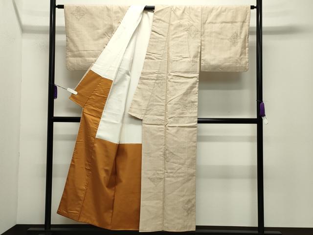 平和屋着物●結城紬　80亀甲　飛び亀甲柄　菱吉祥文　証紙付き　正絹　逸品　CABD9127gh 平和屋着物○結城紬 80亀甲 飛び亀甲柄 菱吉祥文 証紙付き 正絹
