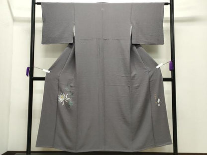 平和屋着物●東京友禅　菅有鬼一　色留袖　鷺　草花文　金彩　正絹　逸品　CABD9134gh