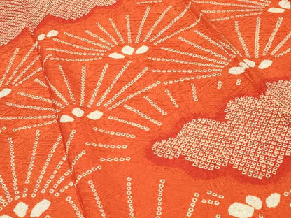 平和屋着物●豪華振袖　総絞り　雲取り松文　正絹　逸品　CABD9139gh