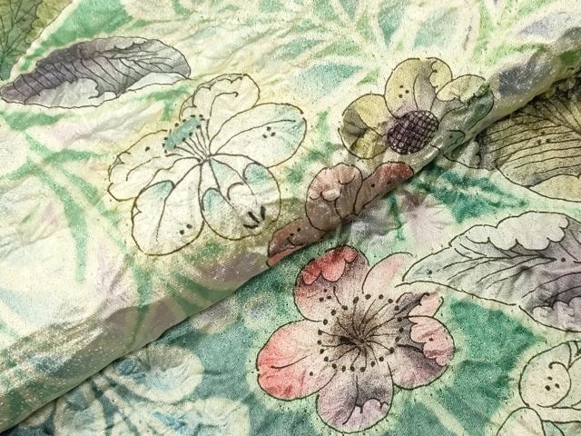 平和屋着物●豪華振袖　作家物　辻が花　絞り　暈し染め　銀通し地　仮絵羽　逸品　未使用　CABD9140gh