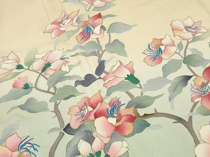 平和屋着物●訪問着　作家物　枝花文　暈し染め　金彩　正絹　逸品　未使用　CABD9142gh