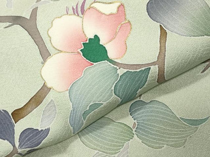 平和屋着物●訪問着　作家物　枝花文　暈し染め　金彩　正絹　逸品　未使用　CABD9142gh