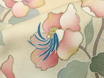 平和屋着物●訪問着　作家物　枝花文　暈し染め　金彩　正絹　逸品　未使用　CABD9142gh