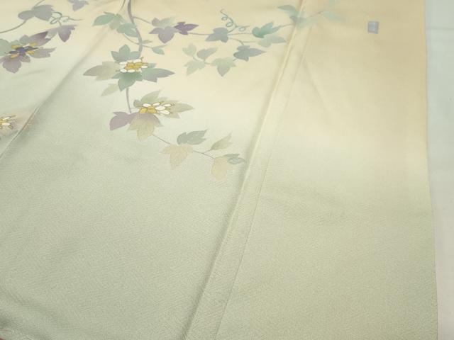 平和屋着物●訪問着　作家物　枝花文　暈し染め　金彩　正絹　逸品　未使用　CABD9142gh