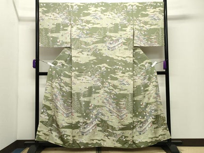平和屋着物●訪問着　人物風景文　金彩　正絹　逸品　CABD9143gh
