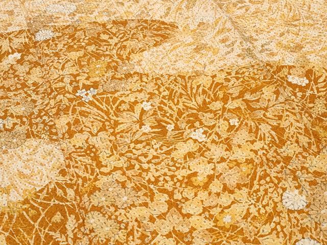 平和屋着物●訪問着　総絞り　道長草花文　正絹　逸品　CABD9144gh