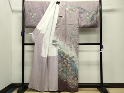 平和屋着物●訪問着　辻が花　絞り　暈し染め　金彩　正絹　逸品　CABD9146gh