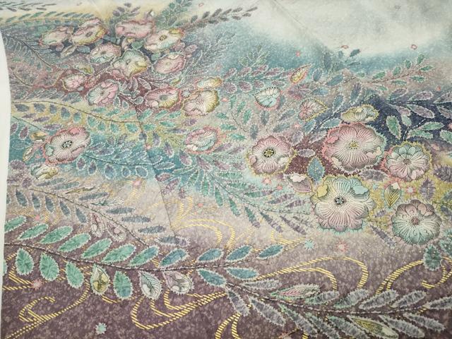平和屋着物●訪問着　辻が花　絞り　暈し染め　金彩　正絹　逸品　CABD9146gh