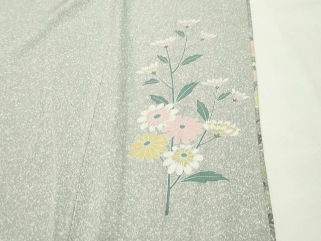 平和屋着物●訪問着　友禅　尾長鳥花文　正絹　逸品　CABD9147gh