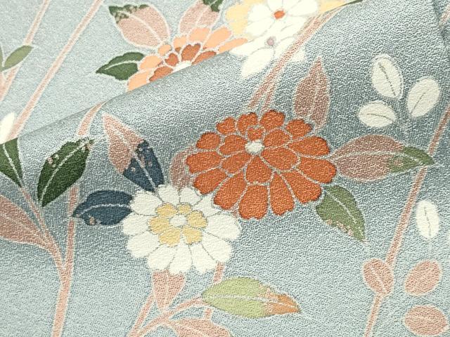 平和屋着物●訪問着　友禅　草花文　暈し染め　正絹　逸品　CABD9149gh
