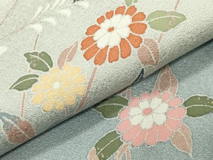 平和屋着物●訪問着　友禅　草花文　暈し染め　正絹　逸品　CABD9149gh