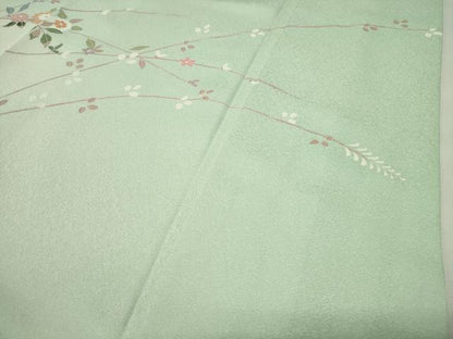 平和屋着物●訪問着　友禅　草花文　暈し染め　正絹　逸品　CABD9149gh