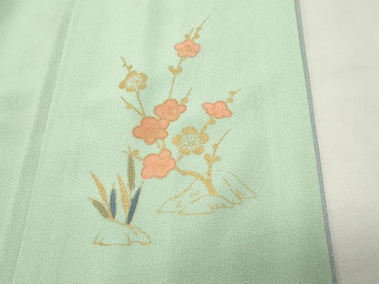 平和屋着物●訪問着　友禅　草花文　暈し染め　正絹　逸品　CABD9149gh