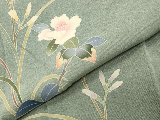 平和屋着物●本加賀友禅作家　南克治　訪問着　草花文　暈し染め　正絹　逸品　CABD9151gh cc8b31b06685aad6986dea43a96d27