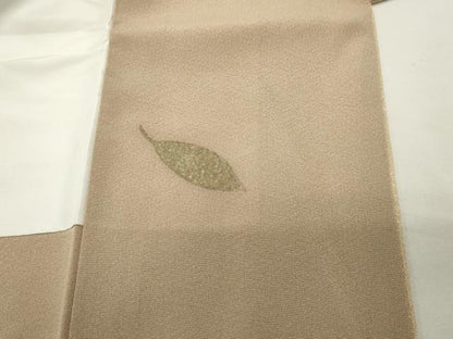 平和屋着物●訪問着　刺繍　舞葉花文　暈し染め　金糸　正絹　逸品　未使用　CABD9152gh