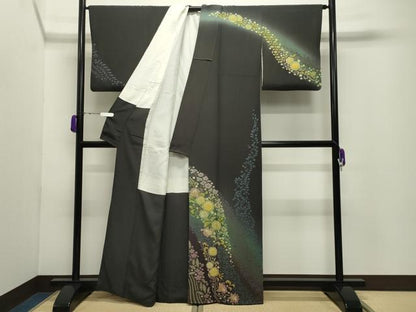 平和屋着物●十日町　名門　滝泰謹製　訪問着　辻が花　暈し染め　金彩　正絹　逸品　CABD9155gh