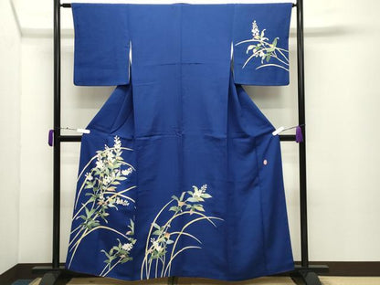 平和屋着物●本加賀友禅作家　金丸充夫　訪問着　草花文　正絹　逸品　CABD9156gh