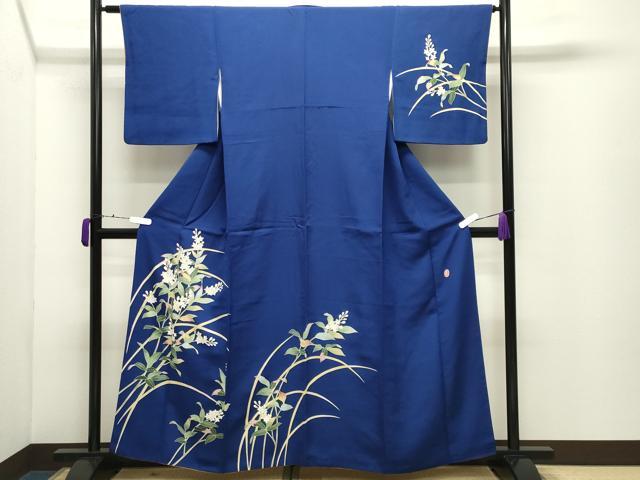 平和屋着物●本加賀友禅作家　金丸充夫　訪問着　草花文　正絹　逸品　CABD9156gh