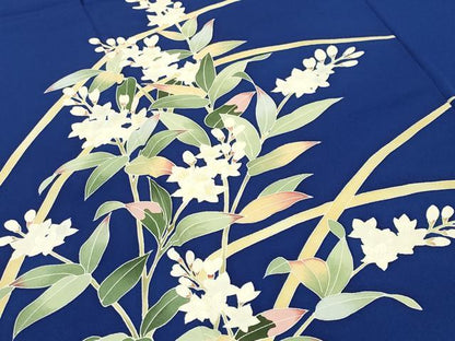 平和屋着物●本加賀友禅作家　金丸充夫　訪問着　草花文　正絹　逸品　CABD9156gh