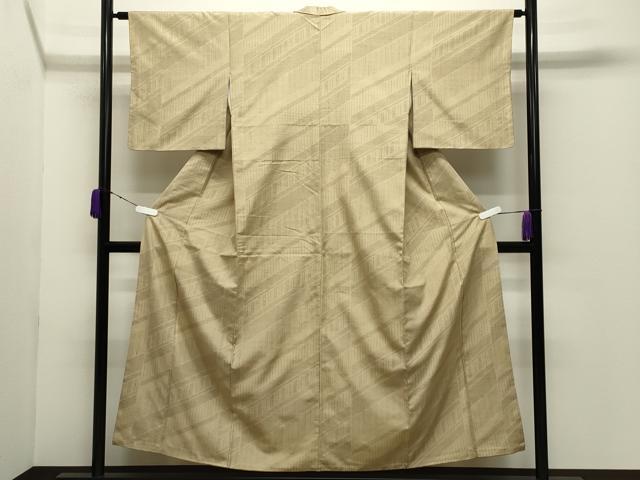 平和屋着物●結城紬　80亀甲　斜線文　ますいわ屋扱い　正絹　逸品　CABD9157gh
