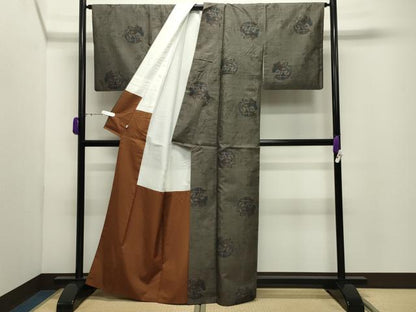 平和屋着物●本場大島紬　9マルキ　花丸文　正絹　逸品　CABD9160gh