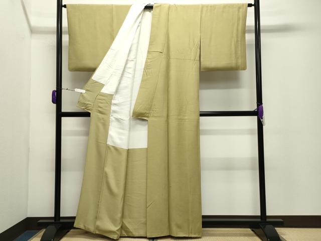 平和屋着物●本加賀友禅作家　押田正義監修　色無地　吉祥地紋　木蘭色　正絹　逸品　CABD9165gh
