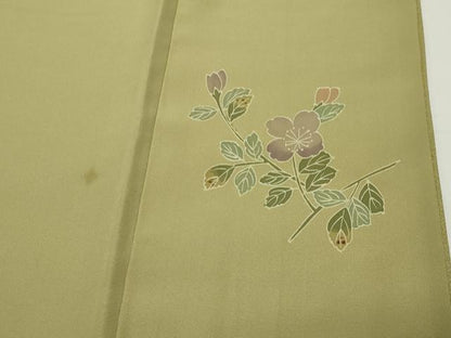平和屋着物●本加賀友禅作家　押田正義監修　色無地　吉祥地紋　木蘭色　正絹　逸品　CABD9165gh