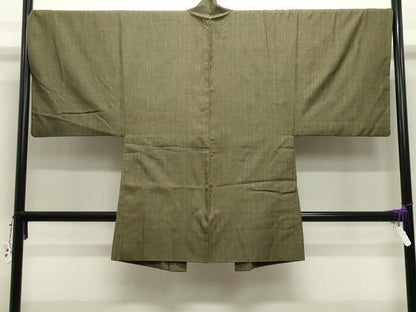 平和屋着物●男性　紬　アンサンブル　絣文様　正絹　逸品　CABD9166gh