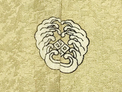 平和屋着物●上質な色無地　紋意匠　枯草色　正絹　逸品　未使用　CABD9175gh