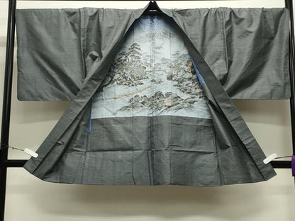 平和屋着物●男性　本場大島紬　アンサンブル　100亀甲　総詰め　キングサイズ　正絹　逸品　CABD9176gh