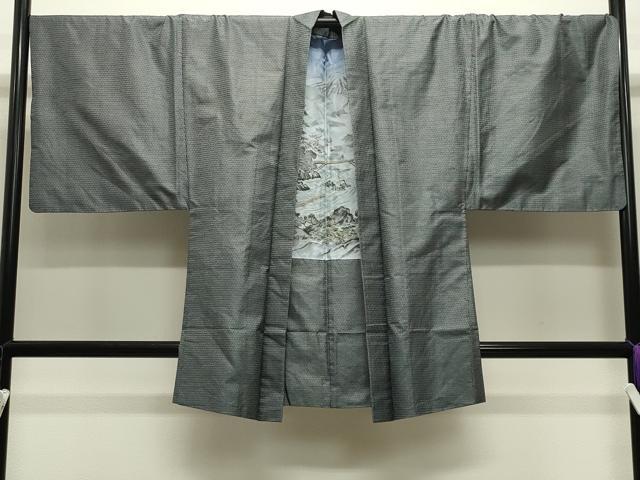 平和屋着物●男性　本場大島紬　アンサンブル　100亀甲　総詰め　キングサイズ　正絹　逸品　CABD9176gh
