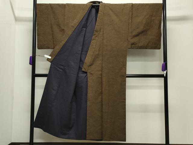 平和屋着物●男性　紬　アンサンブル・長襦袢セット　霞文　正絹　逸品　CABD9180gh