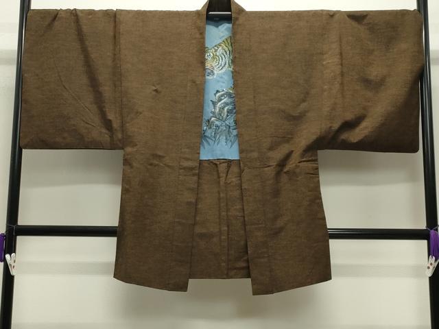 平和屋着物●男性　紬　アンサンブル・長襦袢セット　霞文　正絹　逸品　CABD9180gh