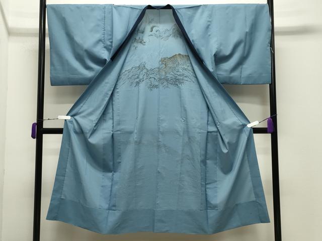 平和屋着物●男性　紬　アンサンブル・長襦袢セット　霞文　正絹　逸品　CABD9180gh